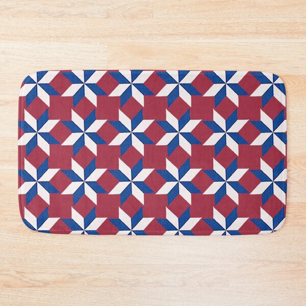 Item preview, Quilt, quilt blocks, Amish quilt, blanket. blue white red quilt, star quilt pattern designed and sold by Nostrathomas66.