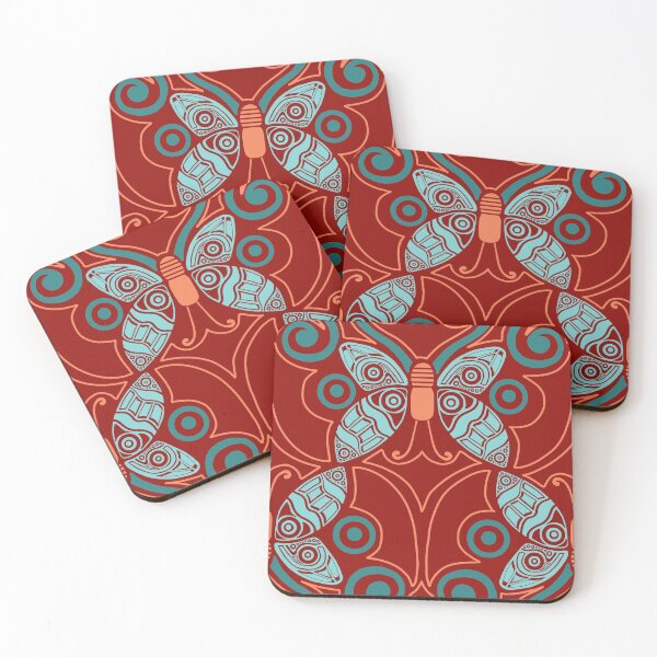 Item preview, Pretty Wing Pattern - Blue and Red designed and sold by PaintInTheNight.