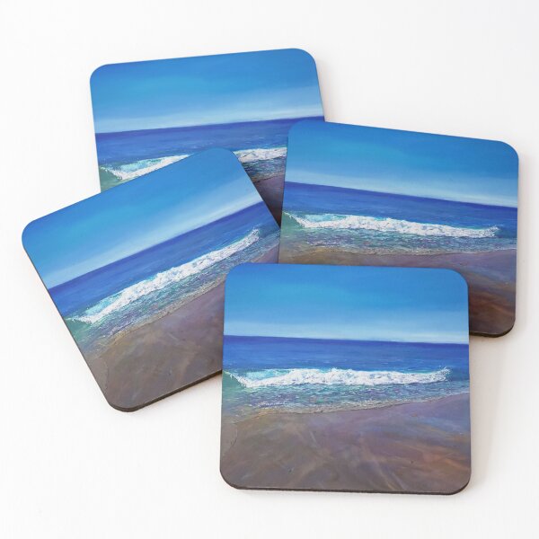 Item preview, Ocean wave on a sandy beach designed and sold by ChristineDavisArt.