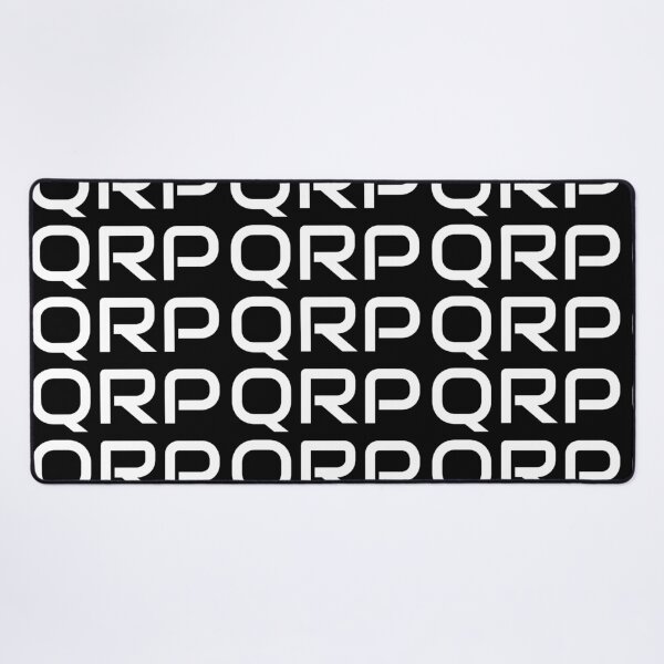 QRP white on black Desk Mat