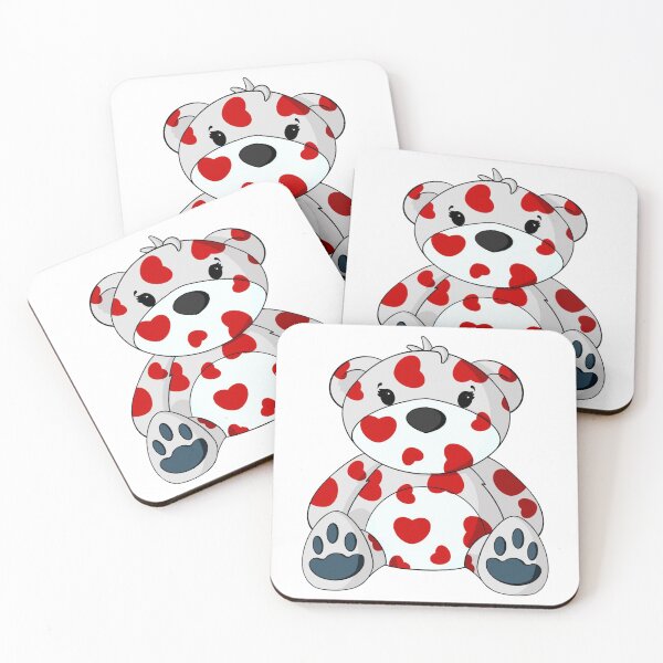 Artikelvorschau, Teddybär mit Valentinstagsmuster entworfen und verkauft von Alisha Ober Designs.