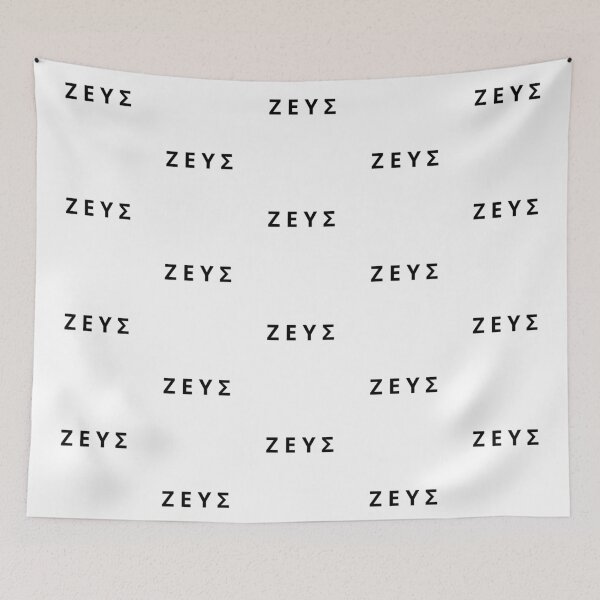 Item preview, Zeus Greek Mythology Olympian God Black Typography designed and sold by OnyxMoonDesigns.