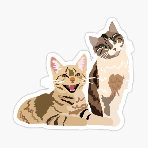 Cute Cat Couple Friend (2) - Best Friends - Sticker