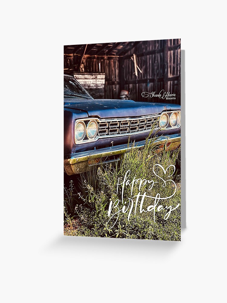 Carte De Vœux Insert Photo Voiture Américaine Classique ... - EBay