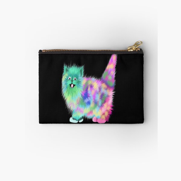 Item preview, Funny Colorful rainbow acid galaxy cat in space designed and sold by Stephani Analah.
