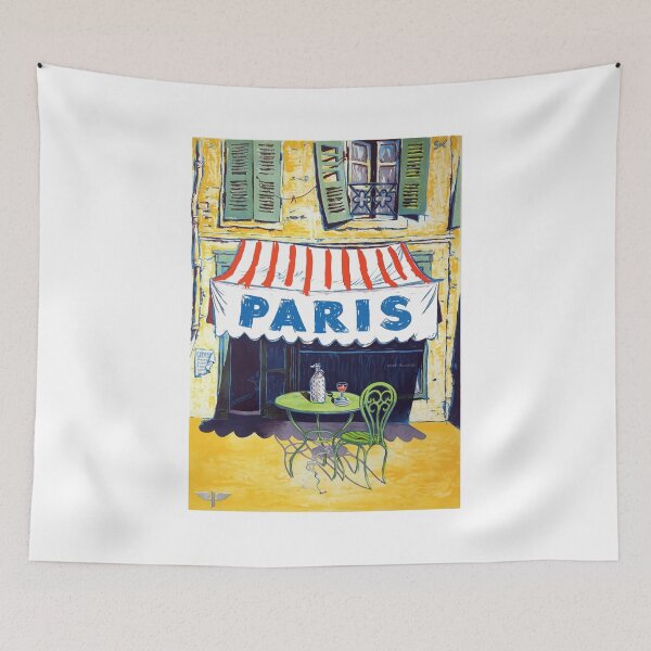 Item preview, 1946 PARIS Cafe Travel Poster designed and sold by retrographics.