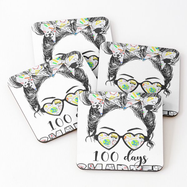Item preview, 100 Days Smarter Girls Messy Bun Hair 100th Day Of School designed and sold by JodyBoling.