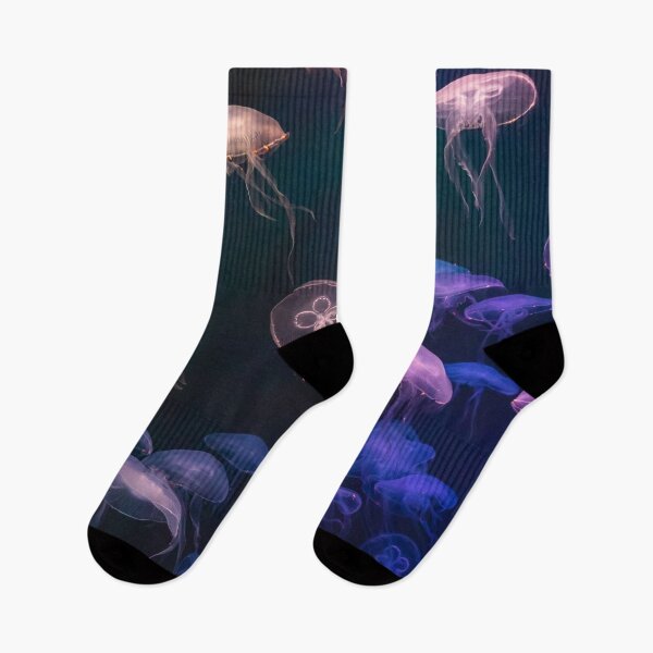 Item preview, Ocean World Beach Day Jellyfish Fishes Socks Swimmers Aquarium Gift Idea Sea Animals Socks  designed and sold by Dr.YesOrNo.