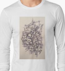 Abstract Pen and Ink Long Sleeve T-Shirt