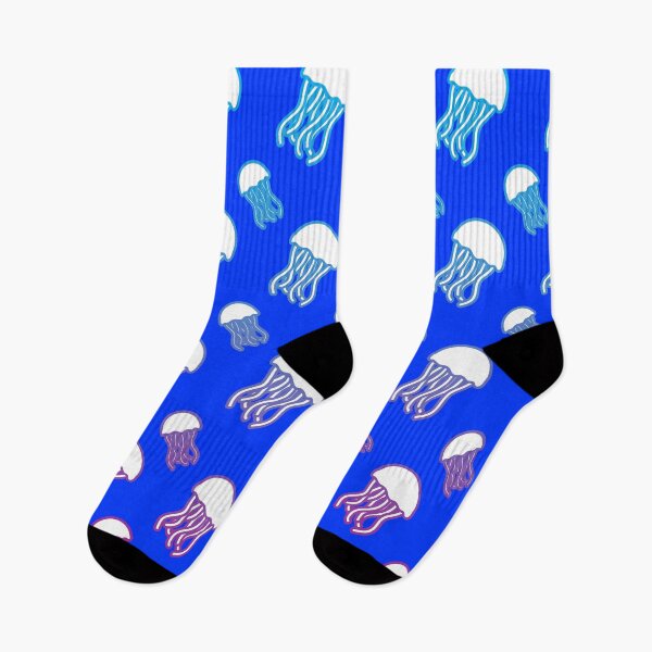 Item preview, Ocean World Beach Day Jellyfish Fishes Socks Swimmers Aquarium Gift Idea Sea Animals Socks  designed and sold by Dr.YesOrNo.