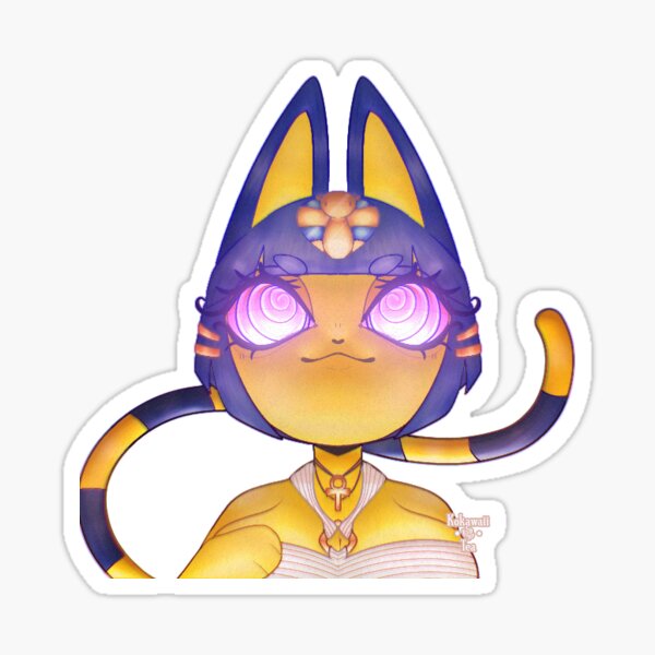 Vista previa del artículo con la obra «Ankha: pegatinas», diseñado y vendido por kokawaiitea.