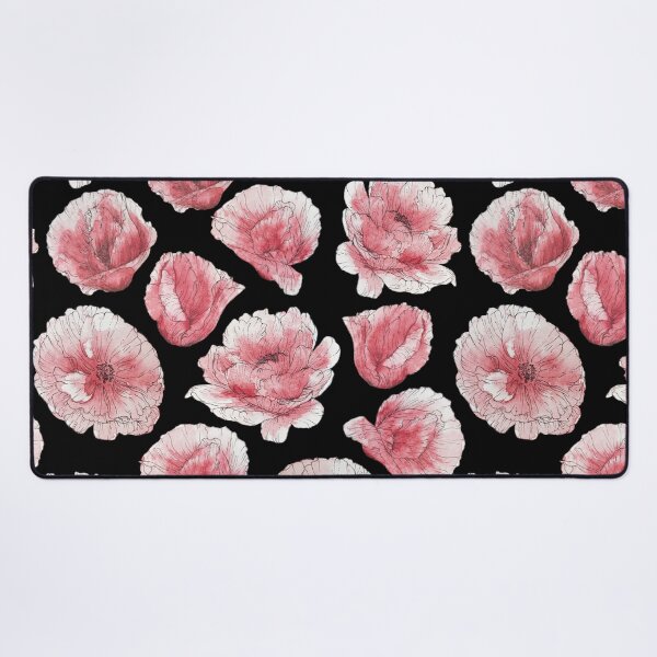Item preview, Red Watercolour Poopies and Rose flowers pattern designed and sold by marta-maria.