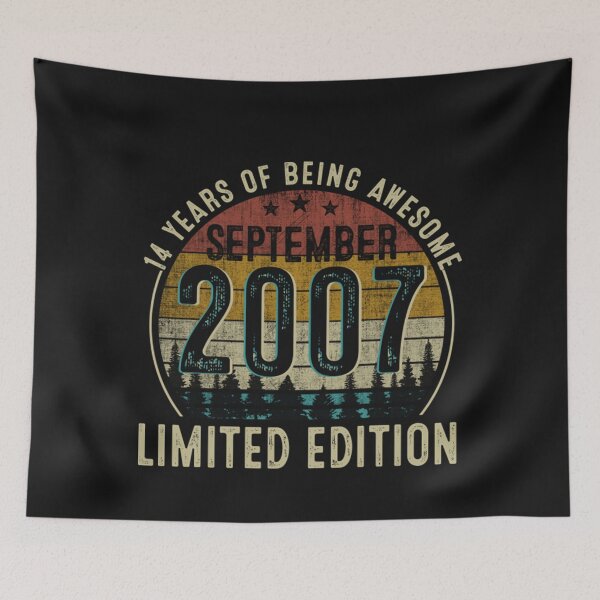 Item preview, Vintage September 2007 Limited Edition 14th Birthday T-Shirt designed and sold by AlanWhitefoot.