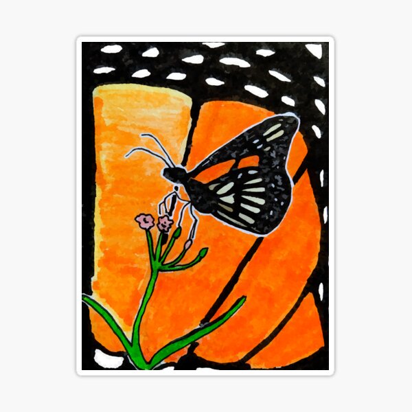 Hand Painted Monarch Butterfly Cotton Drawstring Pouch - Migratory