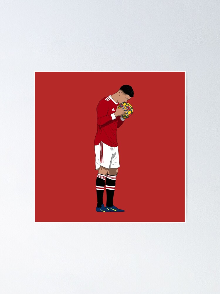 Poster for Sale avec l'œuvre « Cristiano Ronaldo Ballon Kiss United » de  l'artiste Hevding