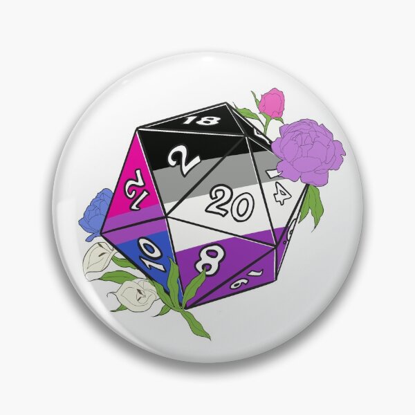 Item preview, Biromantic Asexual LGBT+ D20, Dungeons and Dragons Dice designed and sold by Pivinne.