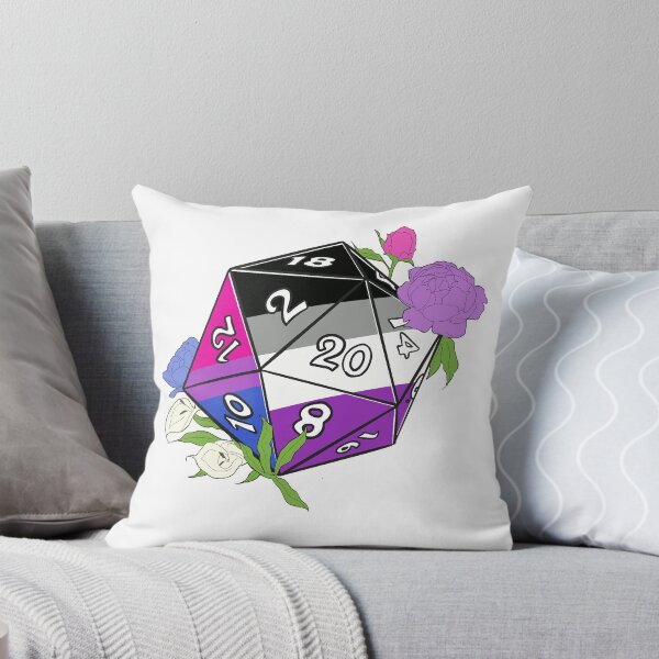 Item preview, Biromantic Asexual LGBT+ D20, Dungeons and Dragons Dice designed and sold by Pivinne.