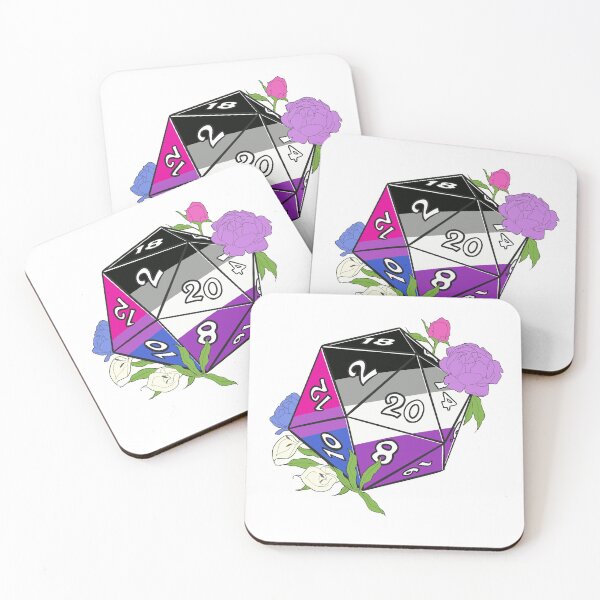 Item preview, Biromantic Asexual LGBT+ D20, Dungeons and Dragons Dice designed and sold by Pivinne.