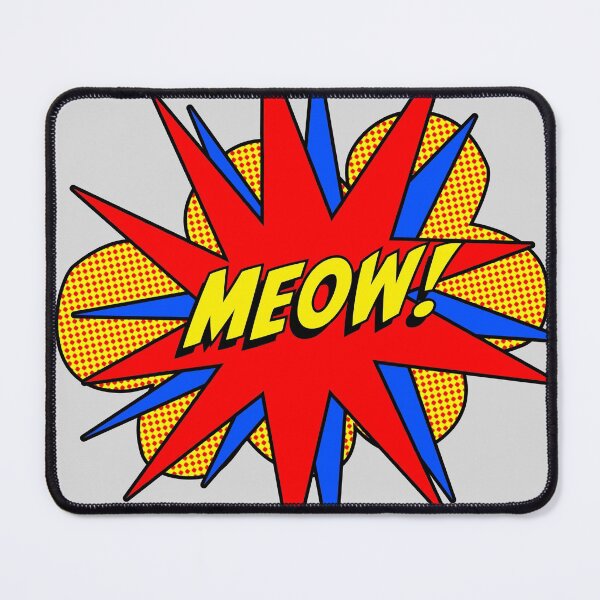 Item preview, Meow Cat Comic Burst Red and Blue designed and sold by 8PawsStudio.