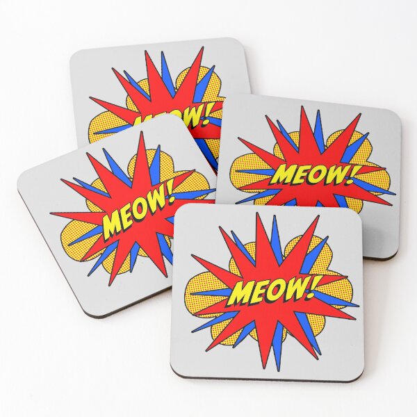 Item preview, Meow Cat Comic Burst Red and Blue designed and sold by 8PawsStudio.