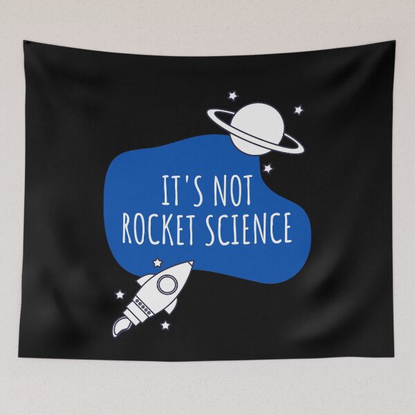 Item preview, It's Not Rocket Science (black background) designed and sold by Sci-Ninja-Blog.
