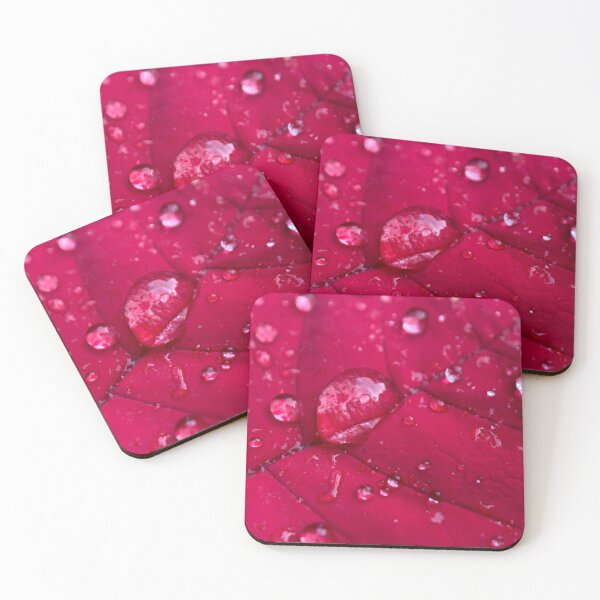 Item preview, Dew Drops on Red Poinsettia Leaf designed and sold by Sinemathk.