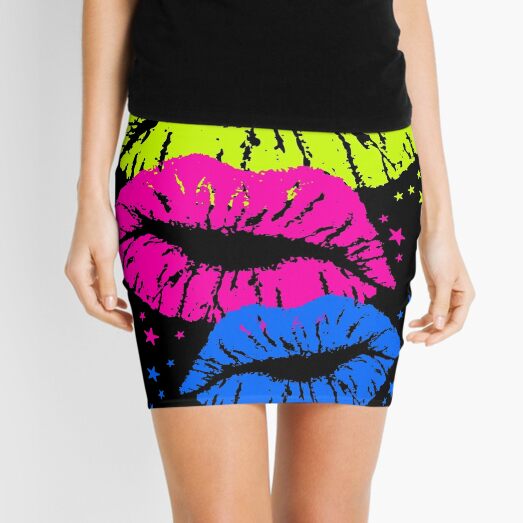 Silly in Space Rainbow Reflective Mini Skirt