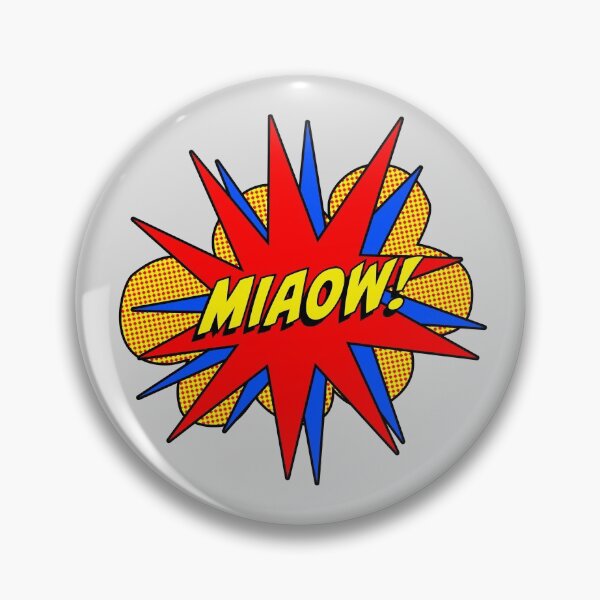 Item preview, Miaow Cat Comic Burst Red and Blue designed and sold by 8PawsStudio.