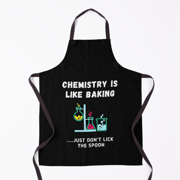 Item preview, Chemistry Is Like Baking... Just Don't Lick The Spoon (black background) designed and sold by Sci-Ninja-Blog.