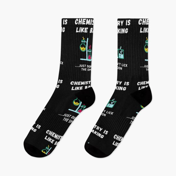 Item preview, Chemistry Is Like Baking... Just Don't Lick The Spoon (black background) designed and sold by Sci-Ninja-Blog.