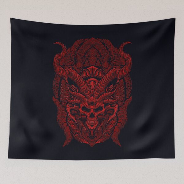 Item preview, Artistic Demon Skull - unique design designed and sold by Froyd Wess.
