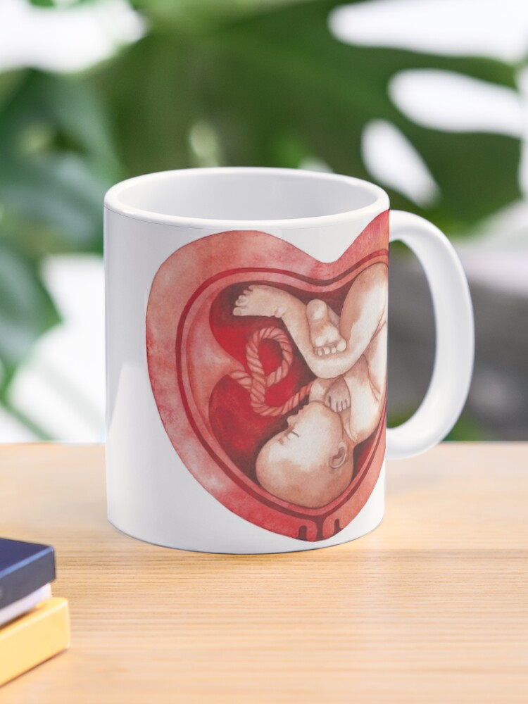 Un joli mug sur le thème de la grossesse à partir de l'aquarelle La femme  créatrice