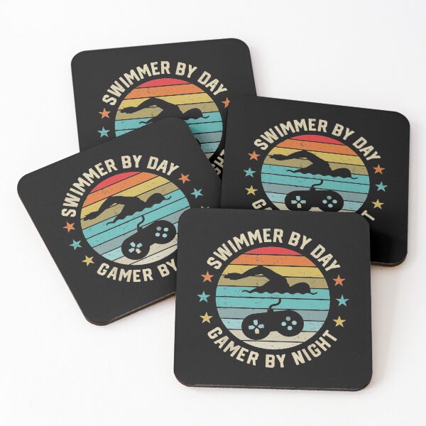 Item preview, Swimmer By Day Gamer By Night Swimming Swim Lover Gaming designed and sold by ecomdesign.