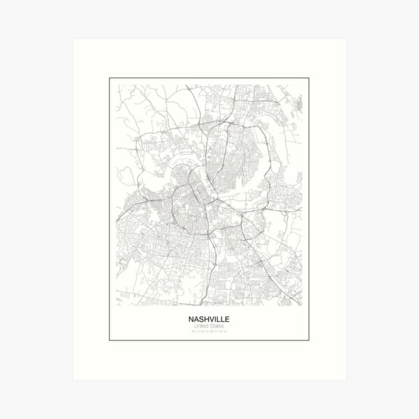 Item preview, Nashville Minimalist Map designed and sold by resfeber.