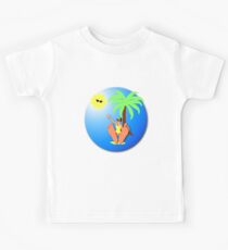 Funny feet 50's retro beach holiday! Kids Tee