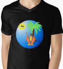 Funny feet 50's retro beach holiday! Men's V-Neck T-Shirt