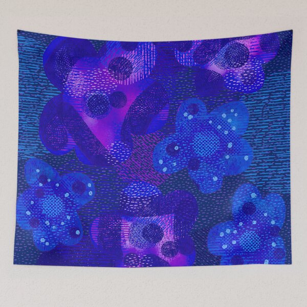 Item preview, Blue pink digital floral designed and sold by Leanne Morin.