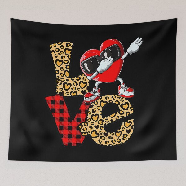 Item preview, Dabbing Heart Valentines Love Leopard Plaid Couple Matching designed and sold by ShannonMullins.