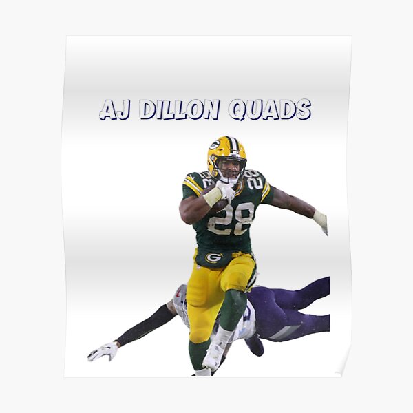 AJ Dillon Football Paper Poster Packers - Aj Dillon - Posters and Art  Prints