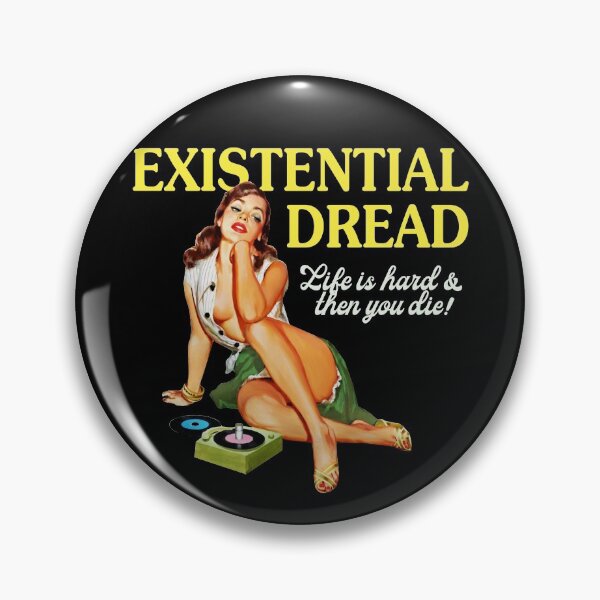 Item preview, Existential Dread Vintage 1950s pinup Philosophy Psychology Nihilist Nihilism Nietzsche Heidegger Albert Camus Kierkegaard  designed and sold by nomadique.