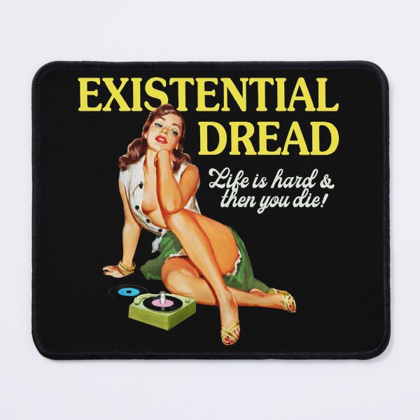 Item preview, Existential Dread Vintage 1950s pinup Philosophy Psychology Nihilist Nihilism Nietzsche Heidegger Albert Camus Kierkegaard  designed and sold by nomadique.