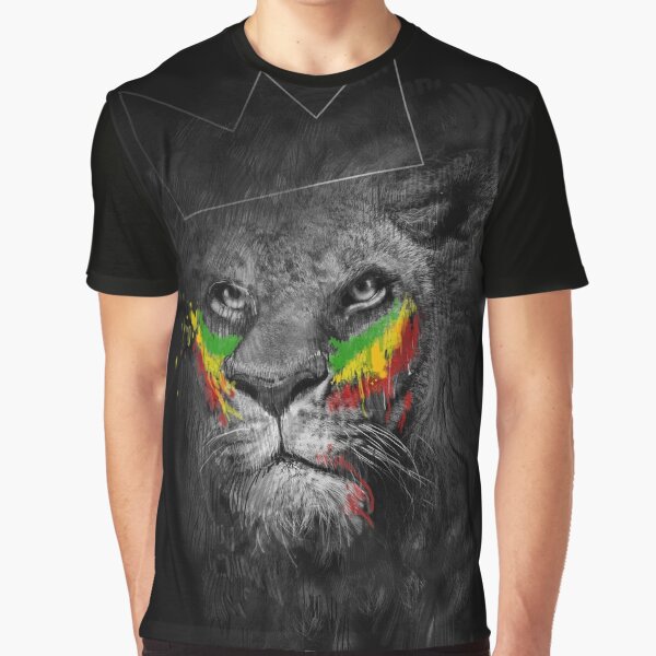 León de Judah Rasta Reggae Music Design Camiseta gráfica