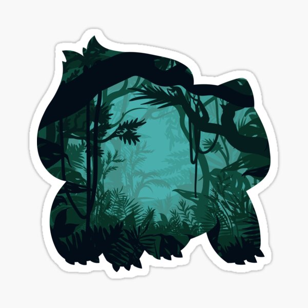 Green Forest Silhouette Sticker