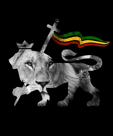 Póster «Diseño de reggae del rey Rasta del León de Judá» de roarr