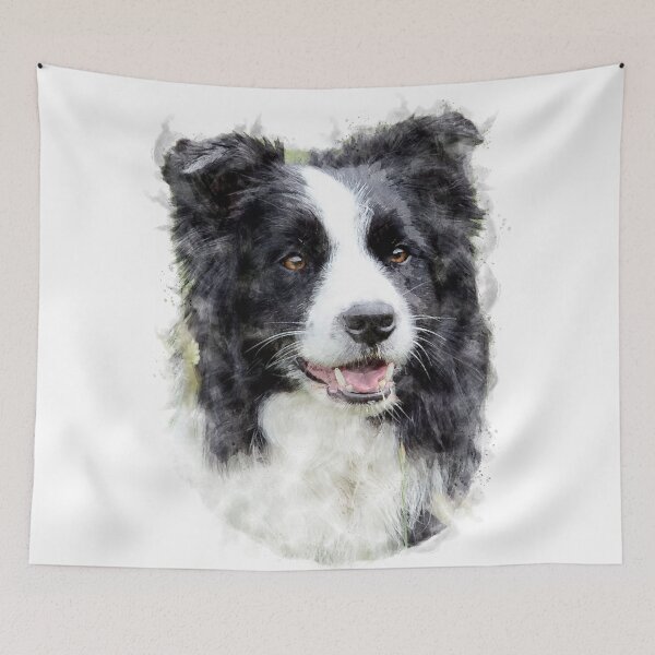 Item preview, Border Collie Watercolour Artwork designed and sold by Typeglyphs.