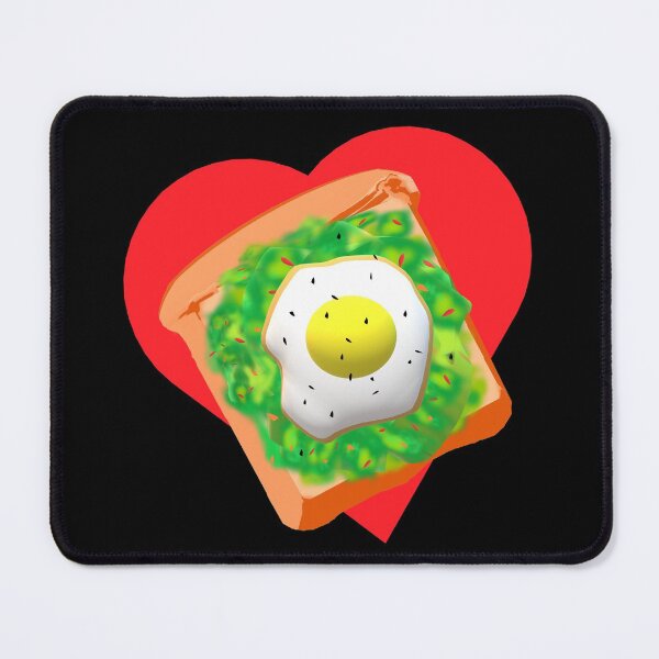 Item preview, Avocado Lovers Avocado Toast with Egg on Red Heart (Black Background) designed and sold by ArtByLM.