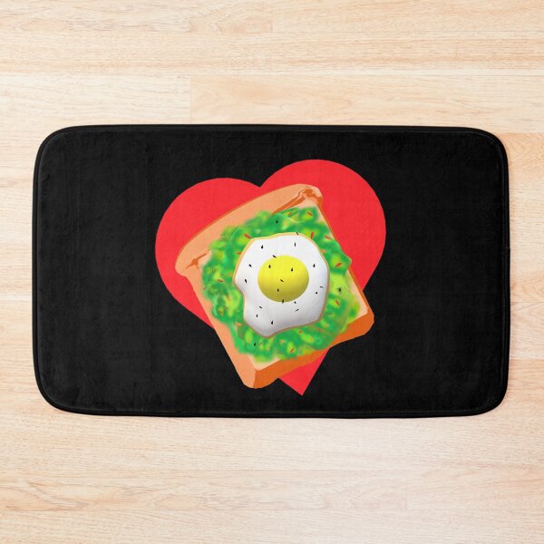 Item preview, Avocado Lovers Avocado Toast with Egg on Red Heart (Black Background)  designed and sold by ArtByLM.