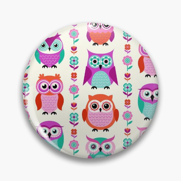 Item preview, Cartoon owls flower pattern designed and sold by MobertsonArt.