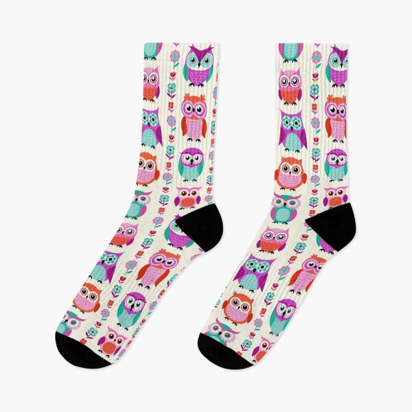 Item preview, Cartoon owls flower pattern designed and sold by MobertsonArt.