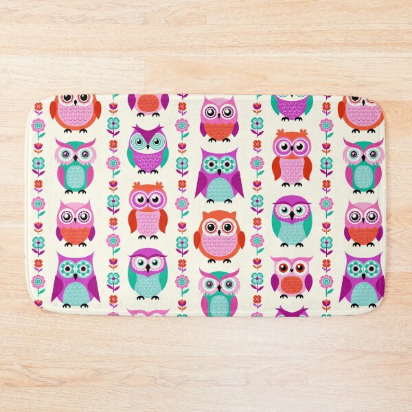 Item preview, Cartoon owls flower pattern designed and sold by MobertsonArt.
